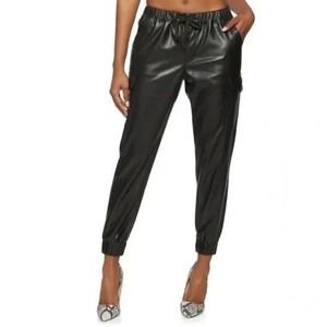 NWT Almost Famous Faux Leather Cargo Jogger Medium